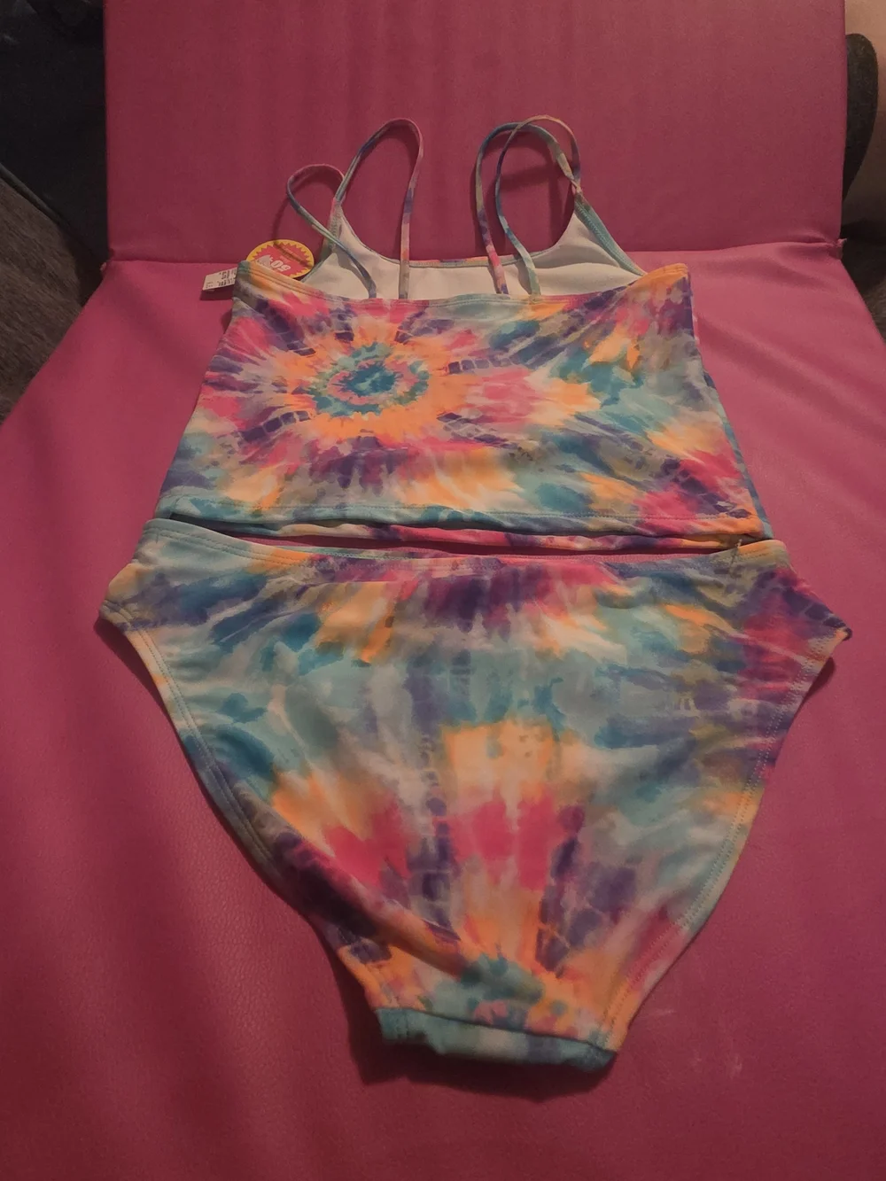 The Children's Place Girls' Tie-Dye Two-Piece Tankini - Blue Pink Purple Yellow